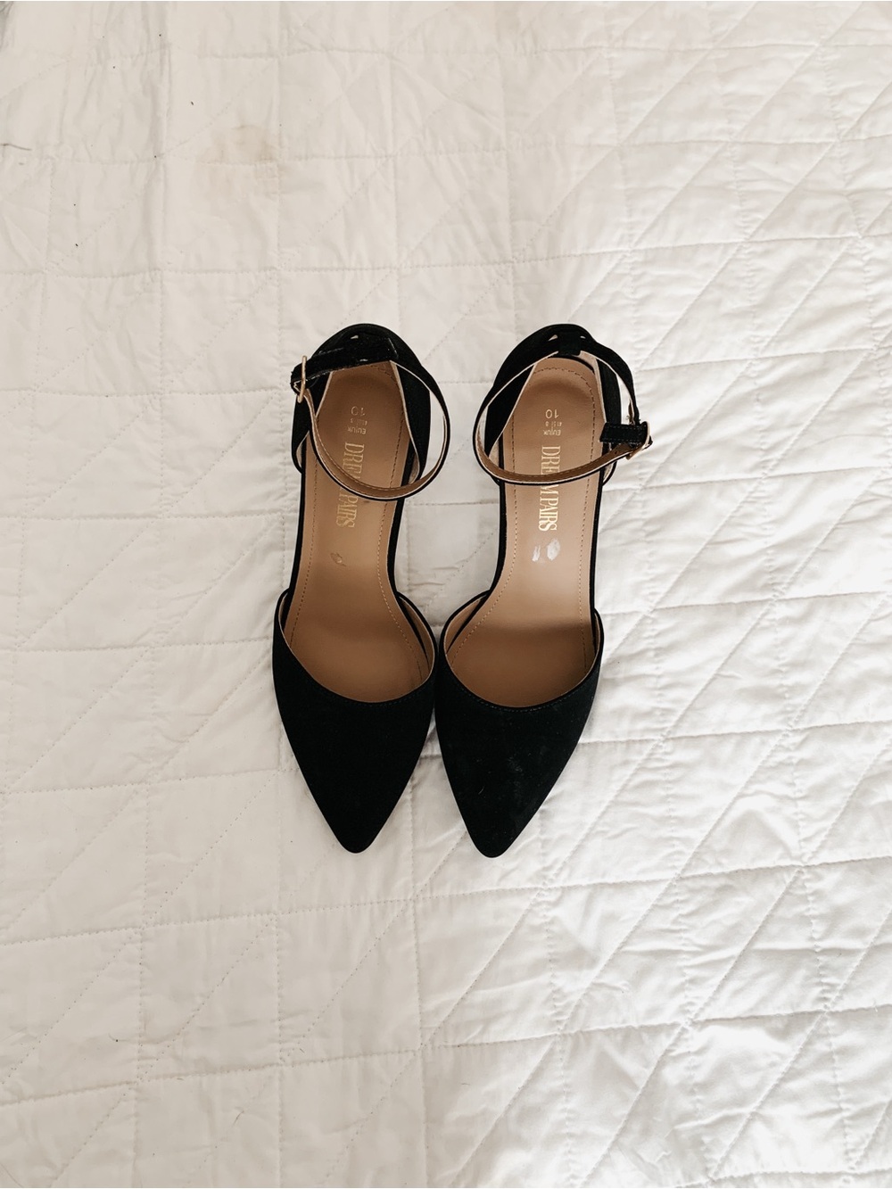 Dream Pairs Black Pointed Ankle-Strap Heels